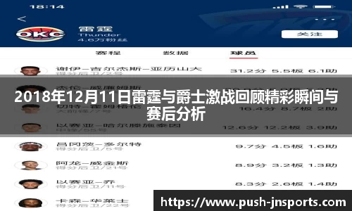 2018年12月11日雷霆与爵士激战回顾精彩瞬间与赛后分析